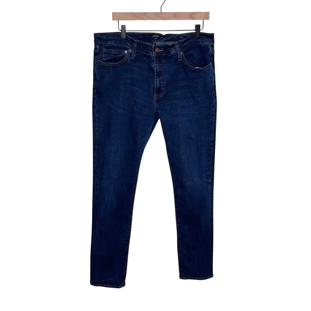 J.Crew Flex Slim Jeans Mens 35x34 Dark Wash Stretch Denim Cotton